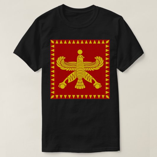 Perzisch Rode Derafsh Shabaz Banner van Achaemenid T-shirt (Design voorkant)