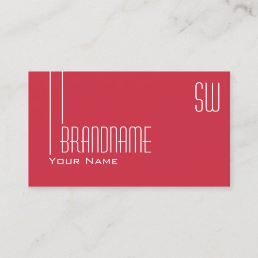 Perzisch Rood en Wit met Initialen Professioneel Visitekaartje (Voorkant)