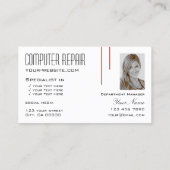 Perzisch Rood Wit met Logo en Photo Professional Visitekaartje (Achterkant)