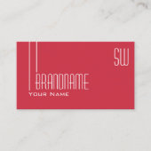 Perzisch Rood Wit met Monogram en Stijlvolle Foto Visitekaartje (Voorkant)