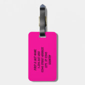 Perzisch Roos effen diep roze Bagagelabel (Achterkant verticaal)