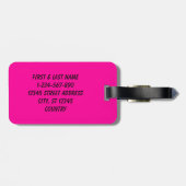 Perzisch Roos effen diep roze Bagagelabel (Achterkant horizontaal)