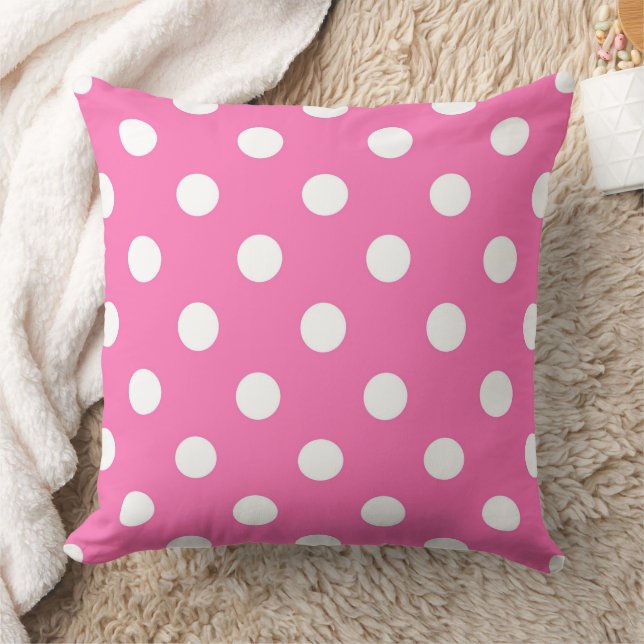 Perzisch Roze en Witte Polka Dot Sierkussen (Deken)