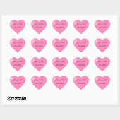 Perzisch roze hedendaagse Floral bruiloft Hart Sticker (Vel)