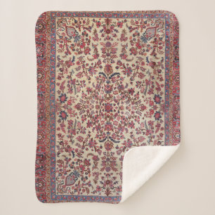 Perzisch roze lichtblauw Paars  Sherpa Deken