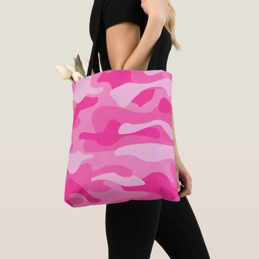 Perzisch Roze Monocolor Camo Tote Bag (Dichtbij)