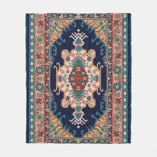 Perzisch Tabriz Zwart Marokkaans geometrisch patro Fleece Deken