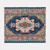 Perzisch Tabriz Zwart Marokkaans geometrisch patro Fleece Deken (Voorkant (Horizontaal))