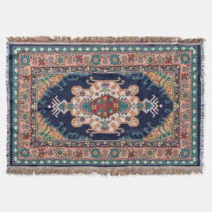 Perzisch Tabriz Zwart Radiaal geometrisch patroon Deken