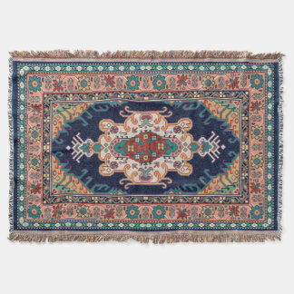 Perzisch Tabriz Zwart Radiaal geometrisch patroon Deken