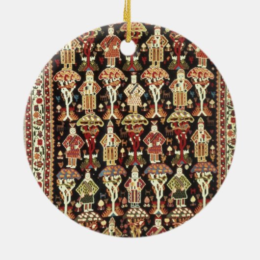 Perzisch tapijt, 19e tot 20e eeuw keramisch ornament (Achterkant)