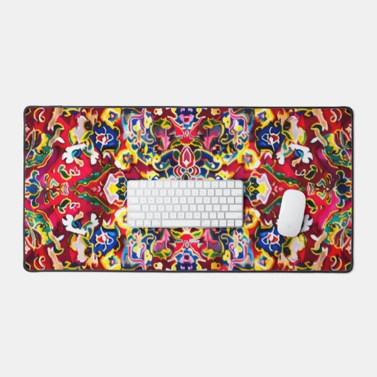 Perzisch tapijt Abstract kleurrijk patroon Bureaumat (Keyboard & Muis)