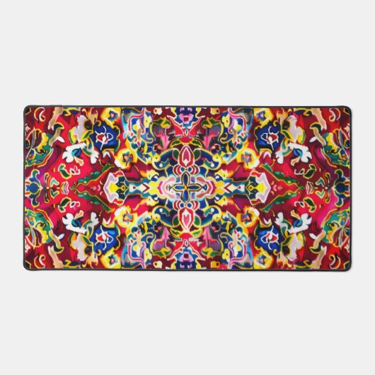 Perzisch tapijt Abstract kleurrijk patroon Bureaumat (Voorkant)