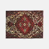 Perzisch tapijt, donkerrood en crème fleece deken (Voorkant (Horizontaal))