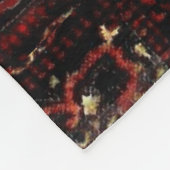 Perzisch tapijt, donkerrood en crème fleece deken (Hoek)