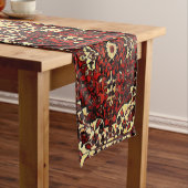 Perzisch tapijt, donkerrood en crème korte tafelloper (Voorbeeld)