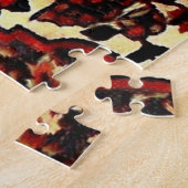 Perzisch tapijt, donkerrood en crème legpuzzel (Zijkant)