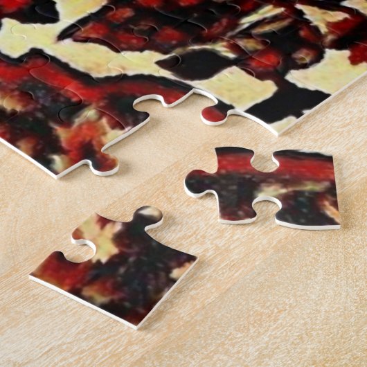 Perzisch tapijt, donkerrood en crème legpuzzel (Zijkant)