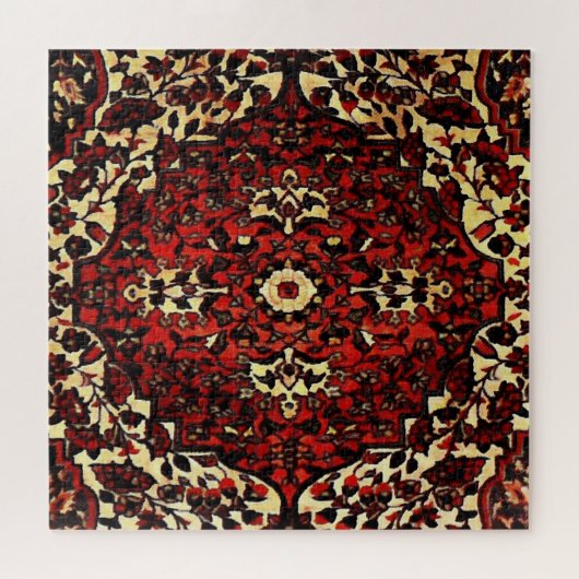 Perzisch tapijt, donkerrood en crème legpuzzel (Horizontaal)