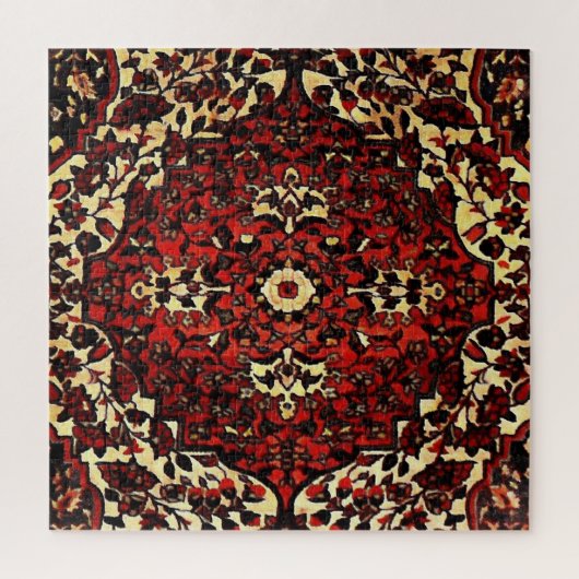 Perzisch tapijt, donkerrood en crème legpuzzel (Verticaal)