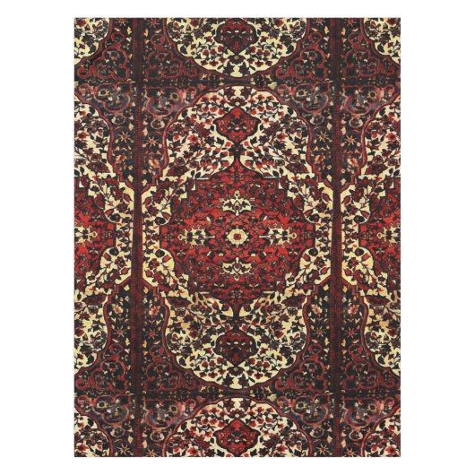 Perzisch tapijt, donkerrood en crème tafelkleed (Voorkant)