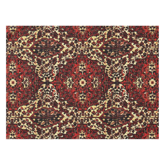 Perzisch tapijt, donkerrood en crème tafelkleed (Voorkant (Horizontaal))