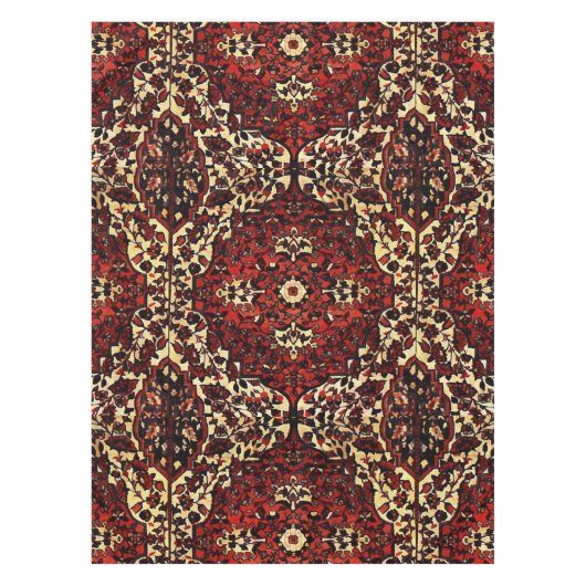 Perzisch tapijt, donkerrood en crème tafelkleed (Voorkant)