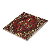 Perzisch tapijt, donkerrood en crème  tegeltje (Zijkant)