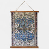 Perzisch tapijt Iraans blauw beige Hangend Wandkleed (Voorkant)