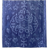 Perzisch tapijt kijkt blauw uit douchegordijn (Voorkant)