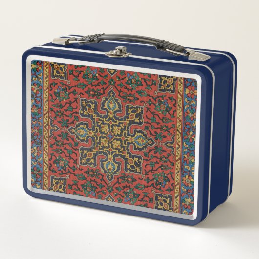 Perzisch Tapijt Kleed Rood Blauw Klassiek (Voorkant)