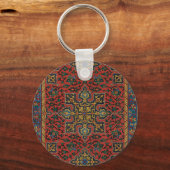 Perzisch Tapijt Kleed Rood Blauw Klassiek Sleutelhanger (Achterkant)