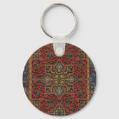 Perzisch Tapijt Kleed Rood Blauw Klassiek Sleutelhanger (Achterkant)