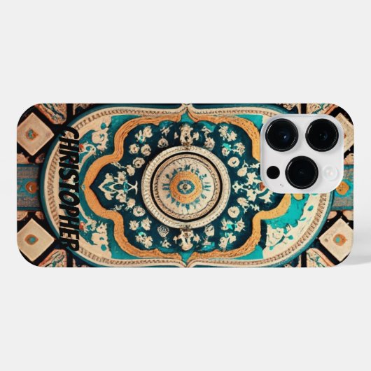 Perzisch tapijt kleurrijk iPhone hoesje (Achterkant horizontaal)