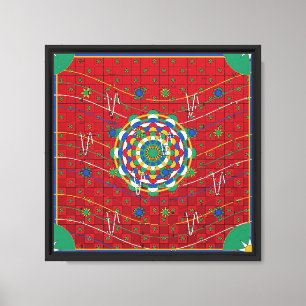 Perzisch Tapijt Mandala Patroon Canvas Afdruk