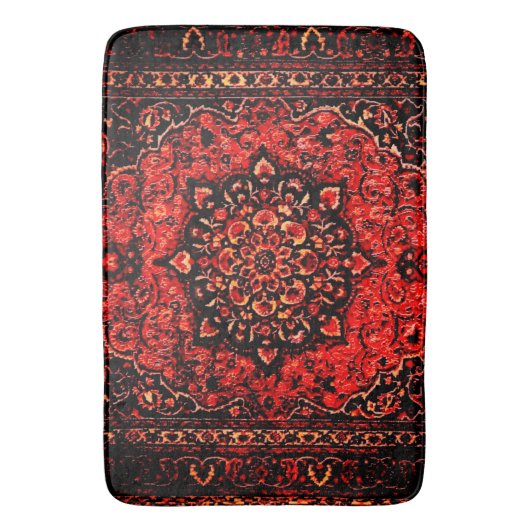 Perzisch tapijt met roos veld badmat (Voorkant Verticaal)