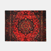 Perzisch tapijt met roos veld deurmat (Voorkant)
