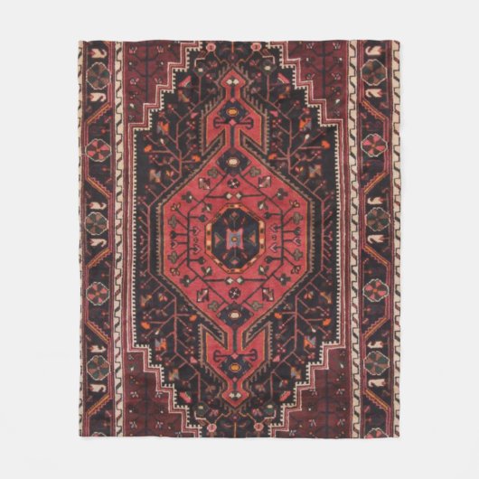 Perzisch tapijt oosterse accent  Turks retro Fleece Deken (Voorkant)