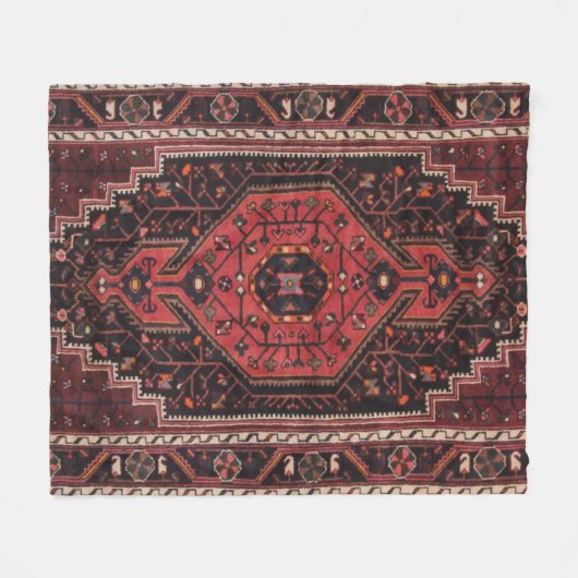 Perzisch tapijt oosterse accent Turks retro Fleece Deken (Voorkant (Horizontaal))