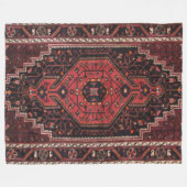 Perzisch tapijt oosterse accent  Turks retro Fleece Deken (Voorkant (Horizontaal))