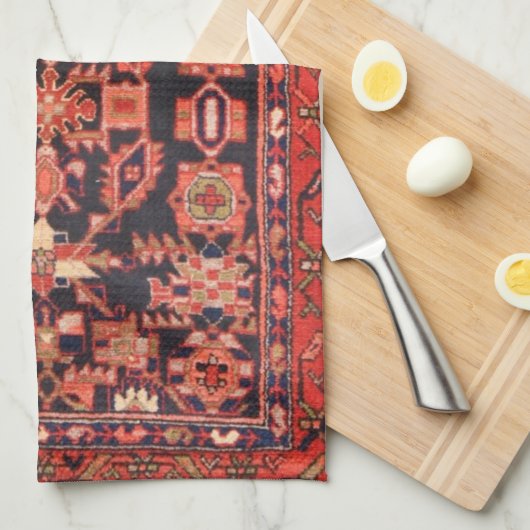 Perzisch tapijt oosterse accent  Turks retro Theedoek (Quarter Fold)