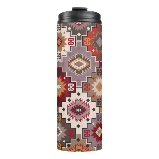 Perzisch tapijt origineel ontwerp, tribale textuur thermosbeker (Voorkant)