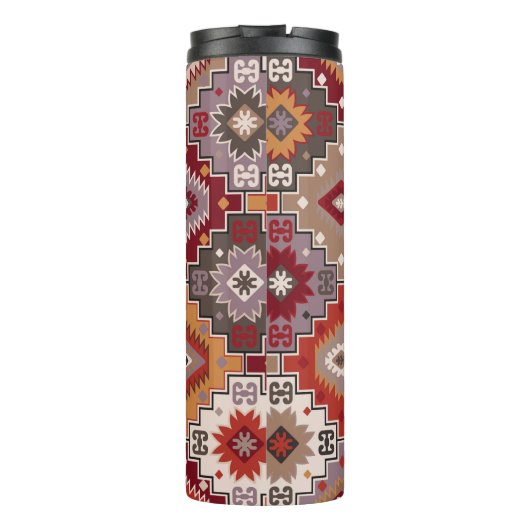 Perzisch tapijt origineel ontwerp, tribale textuur thermosbeker (Achterkant)