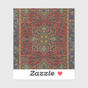 Perzisch Tapijt Vloerkleed Rood Blauw Klassiek Sticker