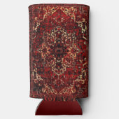 Perzisch tapijtontwerp in donkerrood seltzer blikjeskoeler (Achterkant)