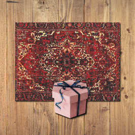 Perzisch tapijtontwerp in donkerrood tissuepapier