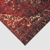 Perzisch tapijtontwerp in donkerrood tissuepapier (Detail)