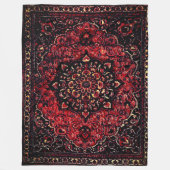 Perzisch tapijtontwerp in roos gekleurd veld fleece deken (Voorkant)