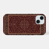 Perzisch tapijtontwerpprint rode geometrische patr iPhone 15 case (Achterkant horizontaal)