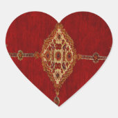 Perzisch tapijtpatroon hart sticker (Voorkant)